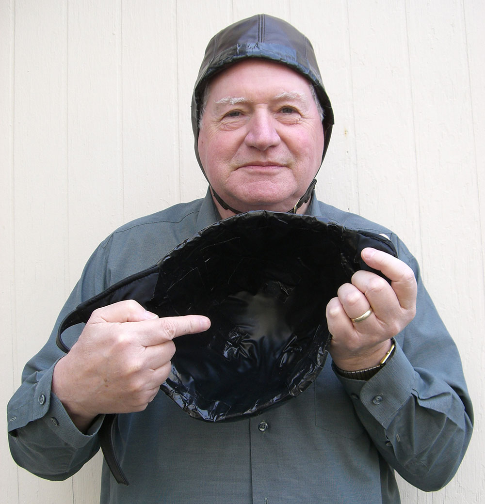Michael Menkin wearing Thought Screen Helmet