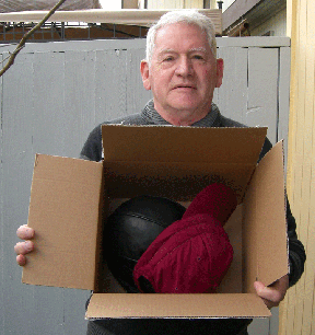 Michael Menkin constructing a thought screen helmet