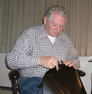 Michael Menkin constructing thought screen helmet